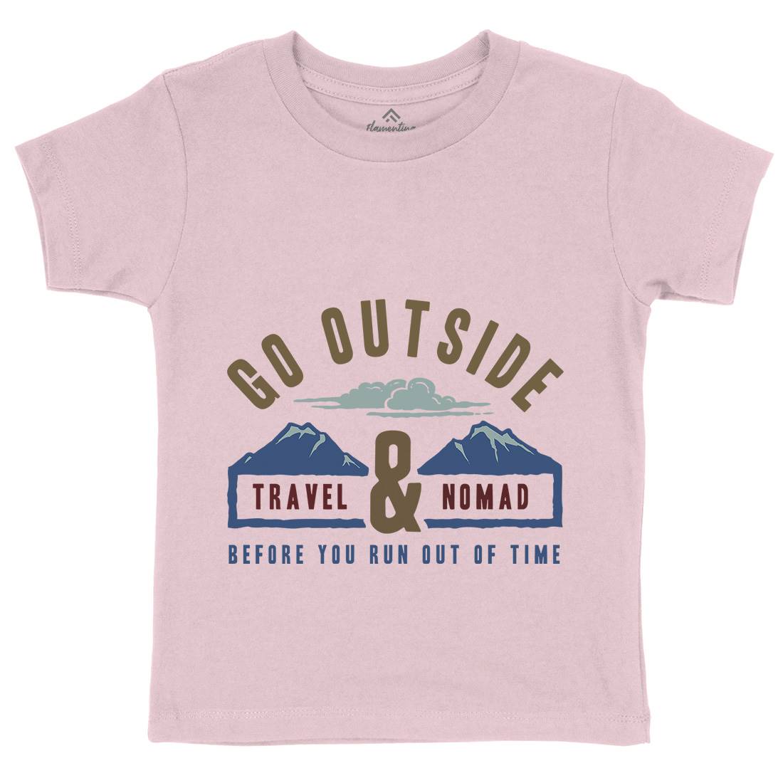 Travel And Nomad Kids Organic Crew Neck T-Shirt Nature A388