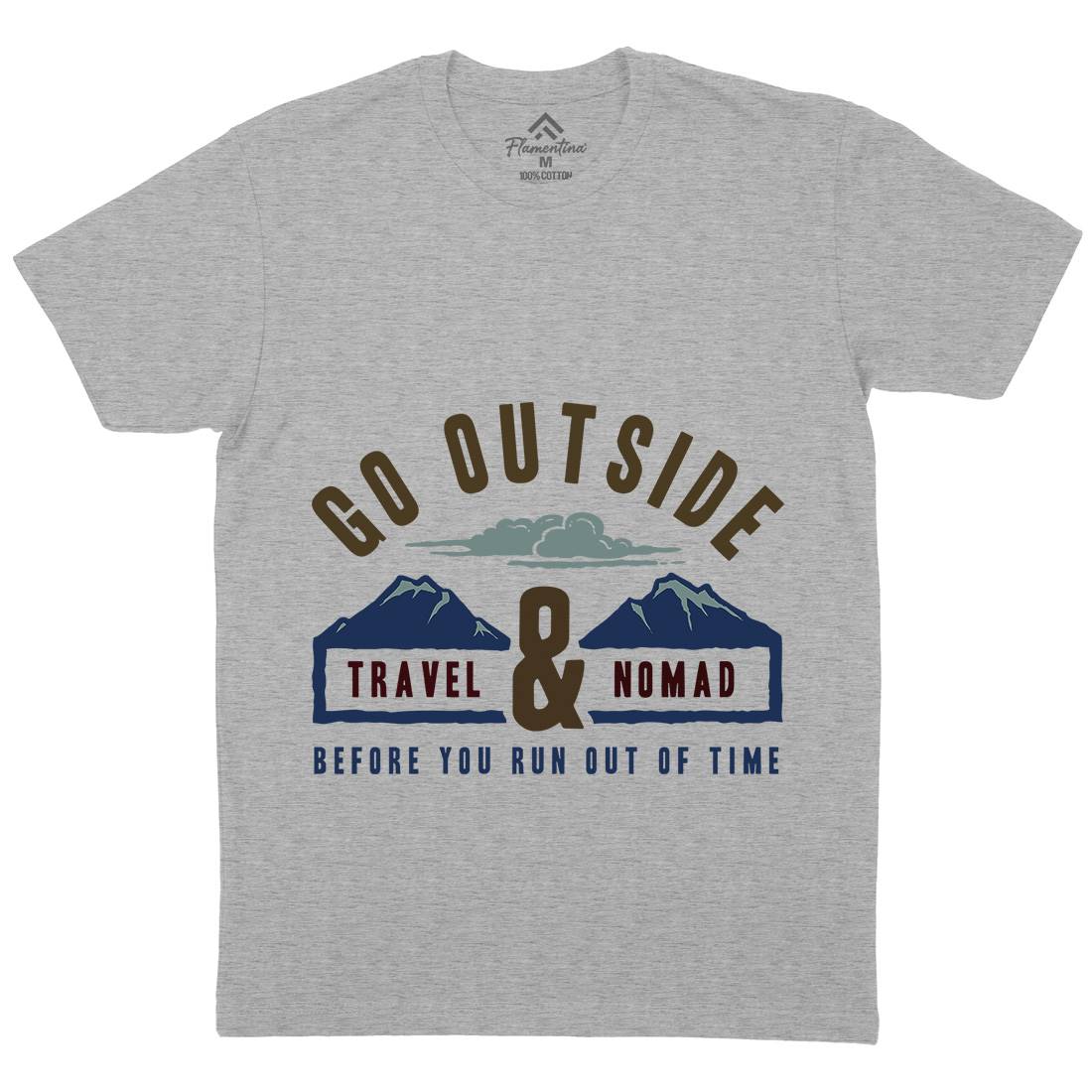Travel And Nomad Mens Organic Crew Neck T-Shirt Nature A388