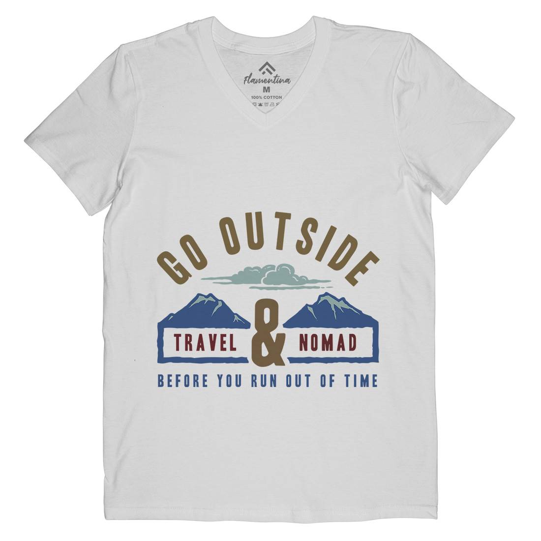 Travel And Nomad Mens V-Neck T-Shirt Nature A388