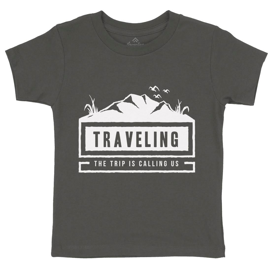 Traveling Outdoor Kids Organic Crew Neck T-Shirt Nature A389