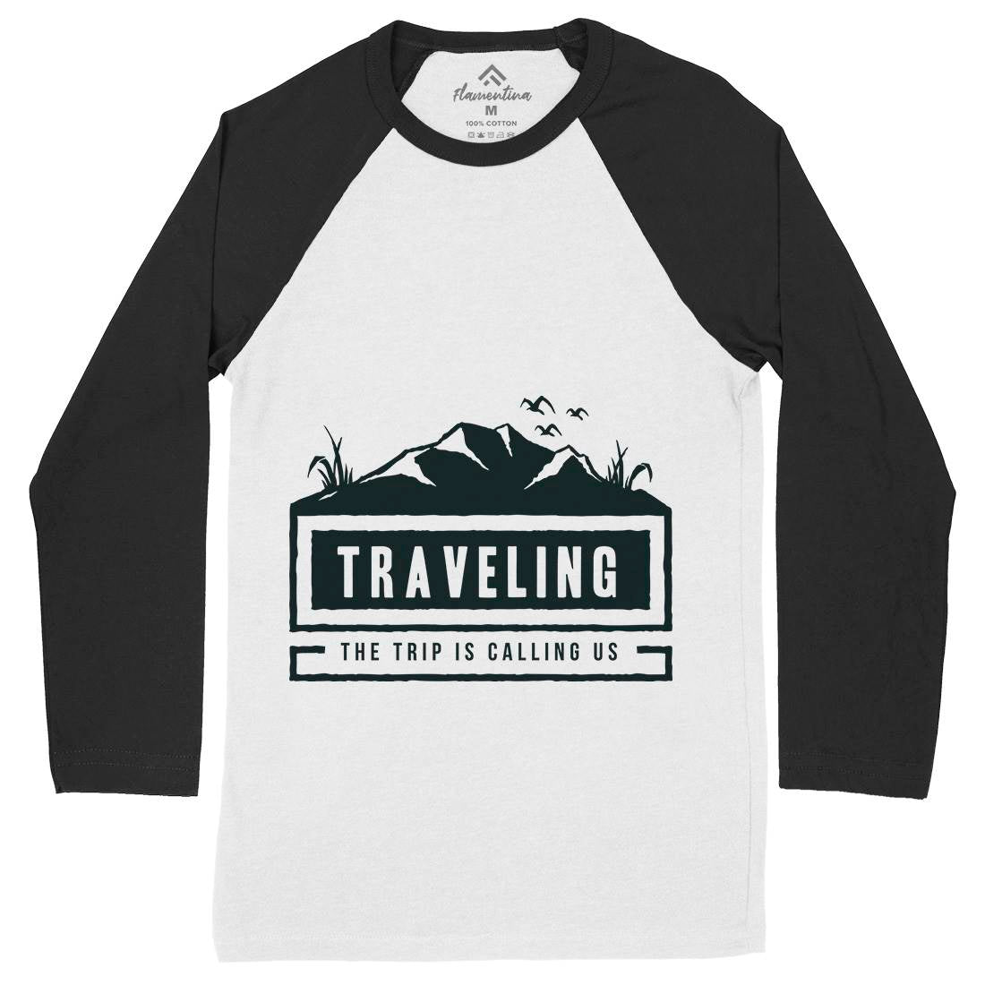 Traveling Outdoor Mens Long Sleeve Baseball T-Shirt Nature A389