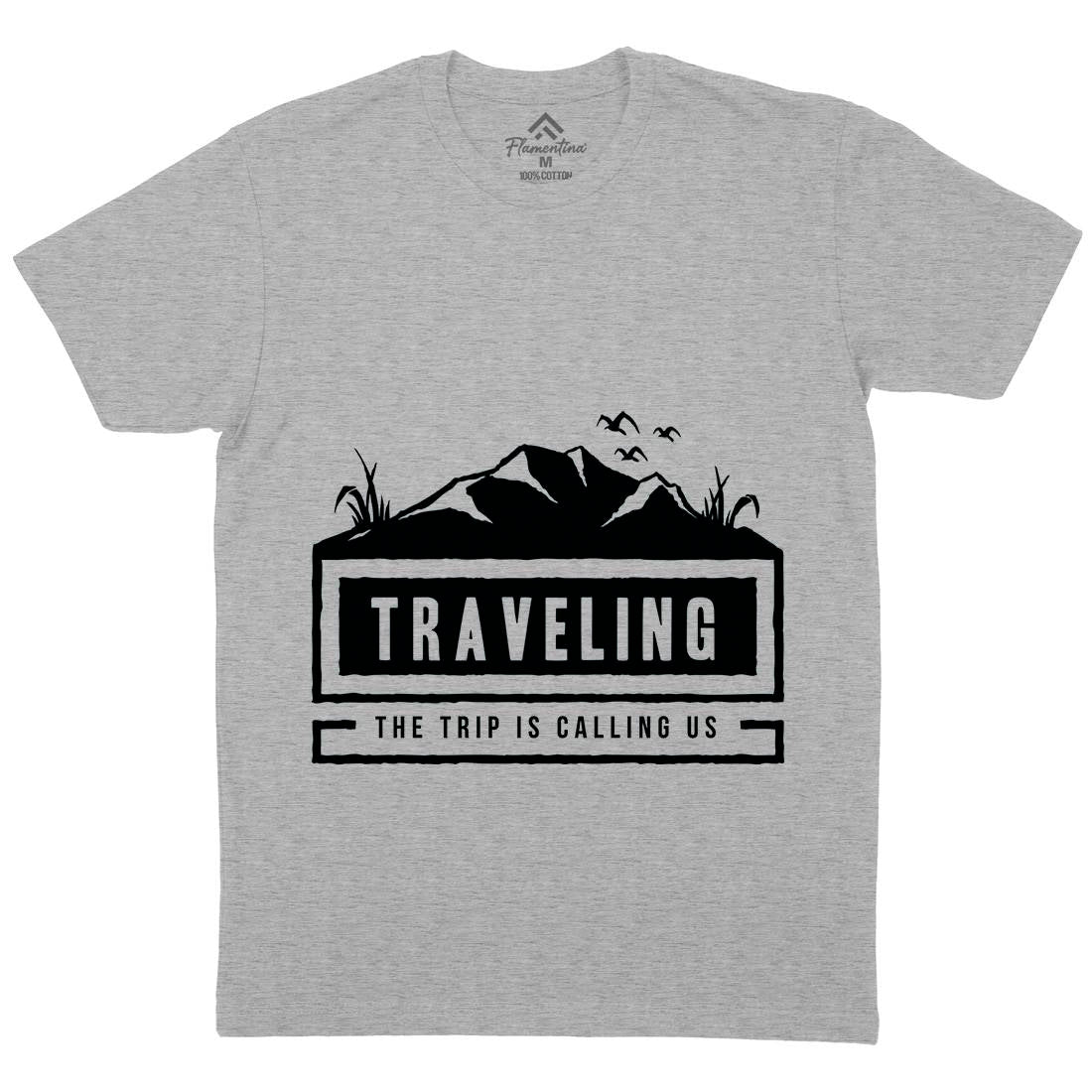 Traveling Outdoor Mens Organic Crew Neck T-Shirt Nature A389