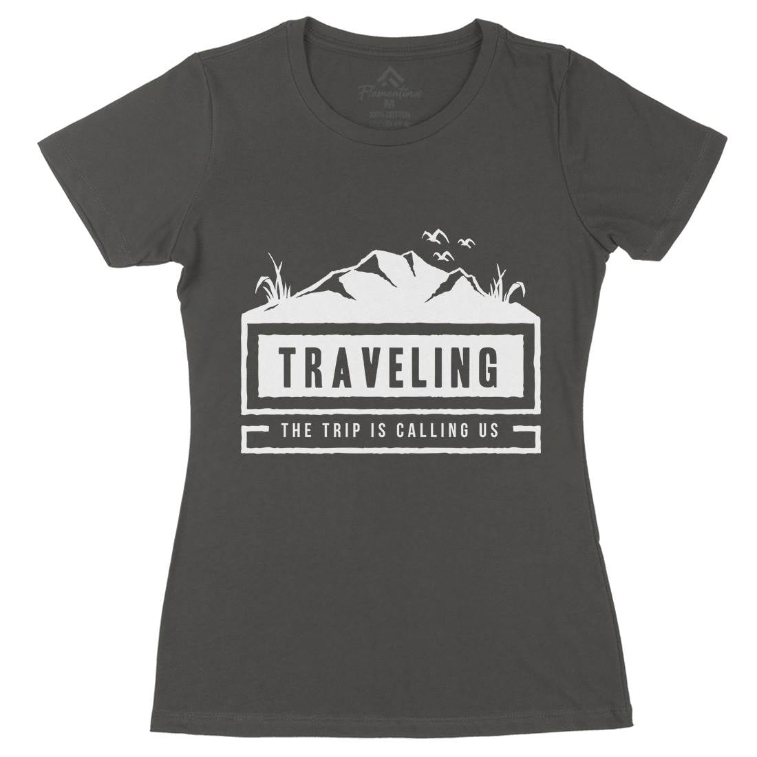 Traveling Outdoor Womens Organic Crew Neck T-Shirt Nature A389