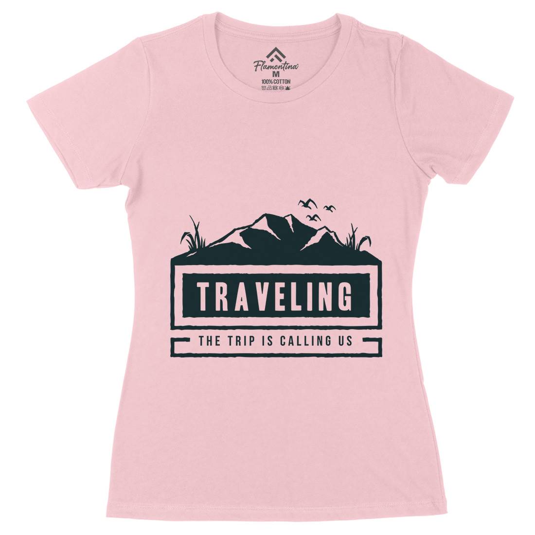 Traveling Outdoor Womens Organic Crew Neck T-Shirt Nature A389