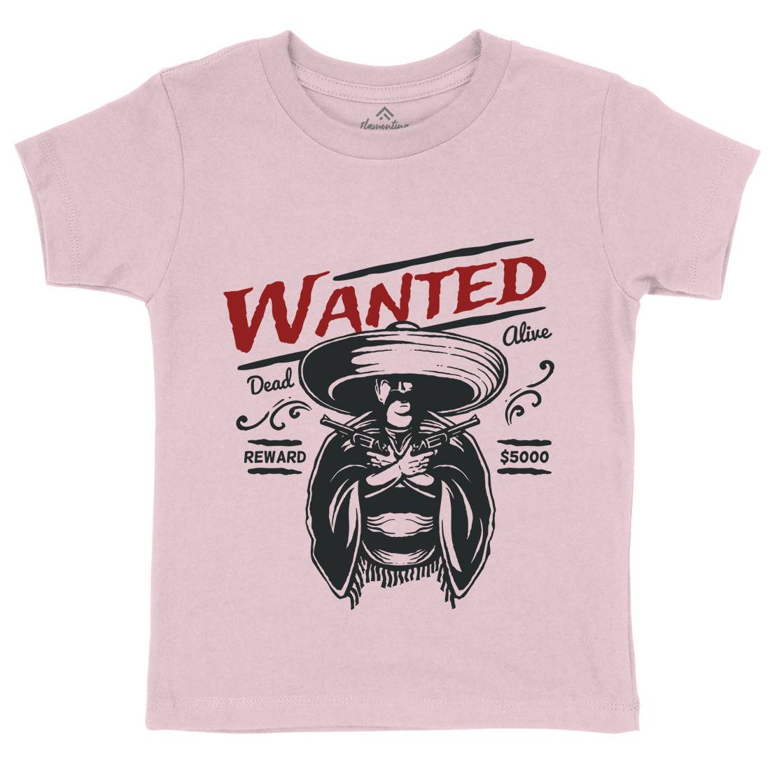 Wanted Kids Crew Neck T-Shirt American A391