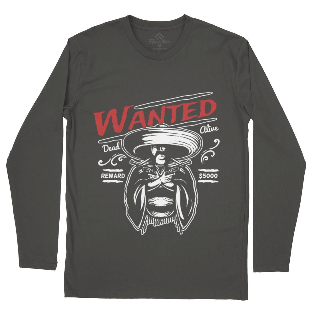 Wanted Mens Long Sleeve T-Shirt American A391