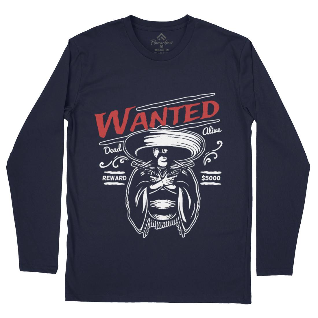 Wanted Mens Long Sleeve T-Shirt American A391