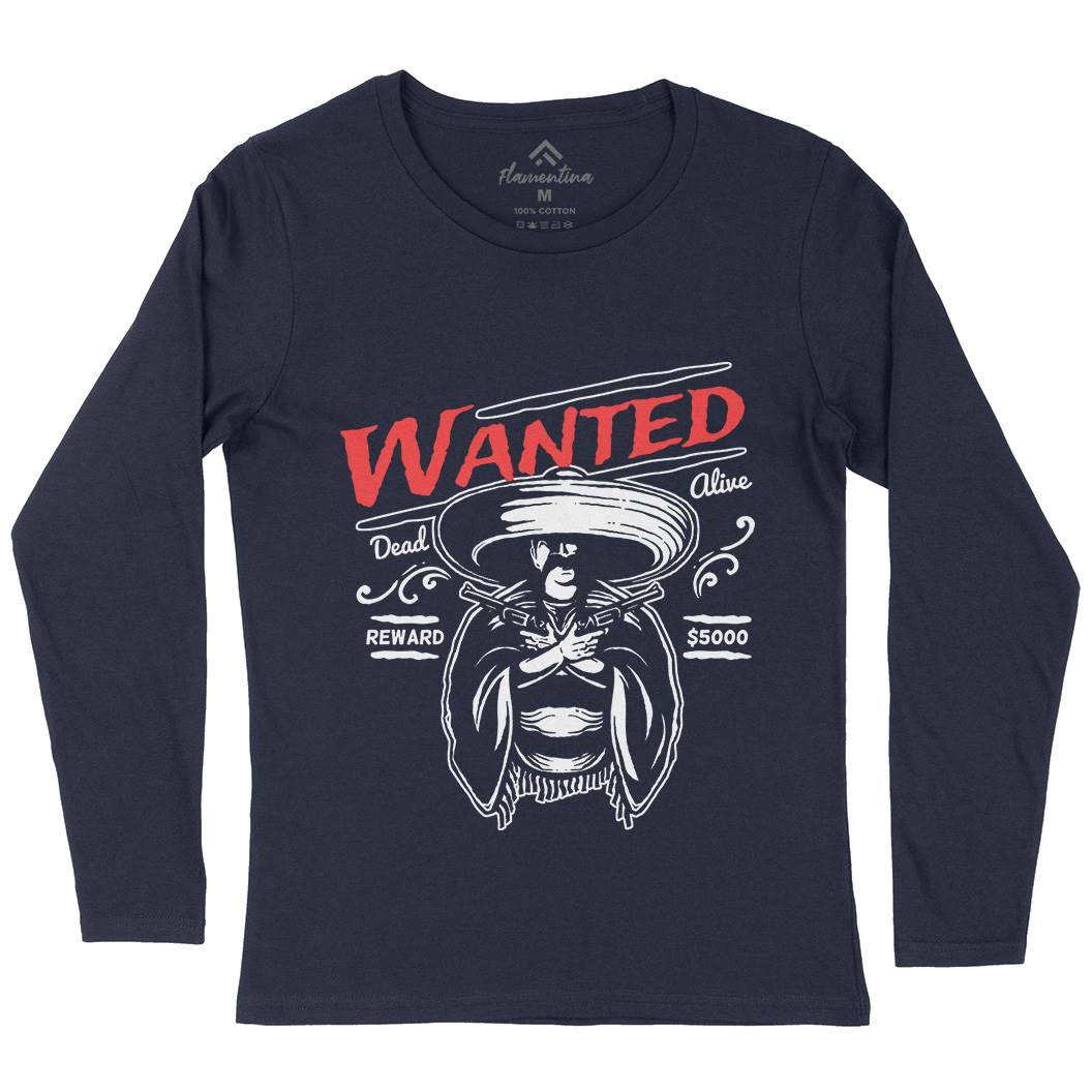 Wanted Womens Long Sleeve T-Shirt American A391