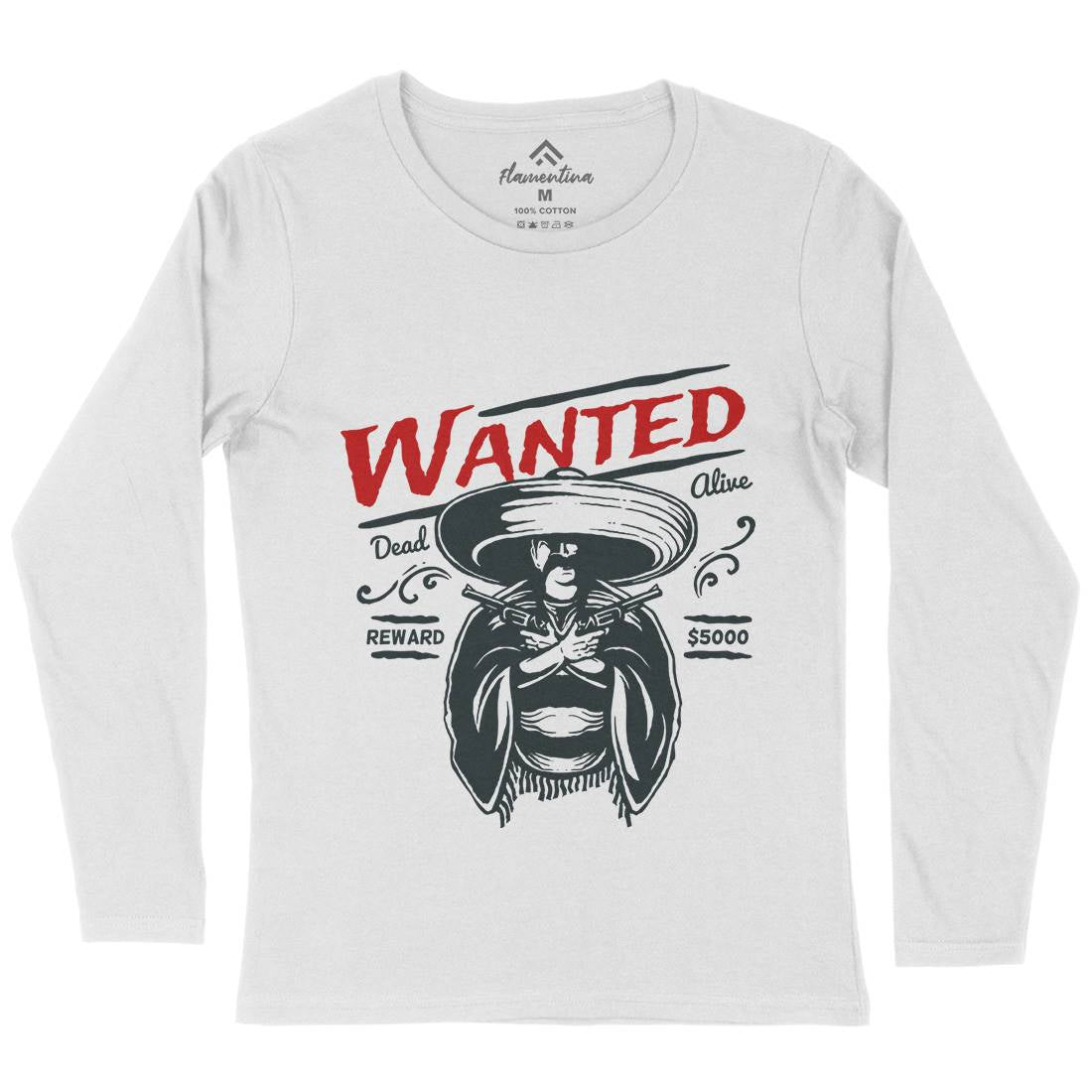Wanted Womens Long Sleeve T-Shirt American A391