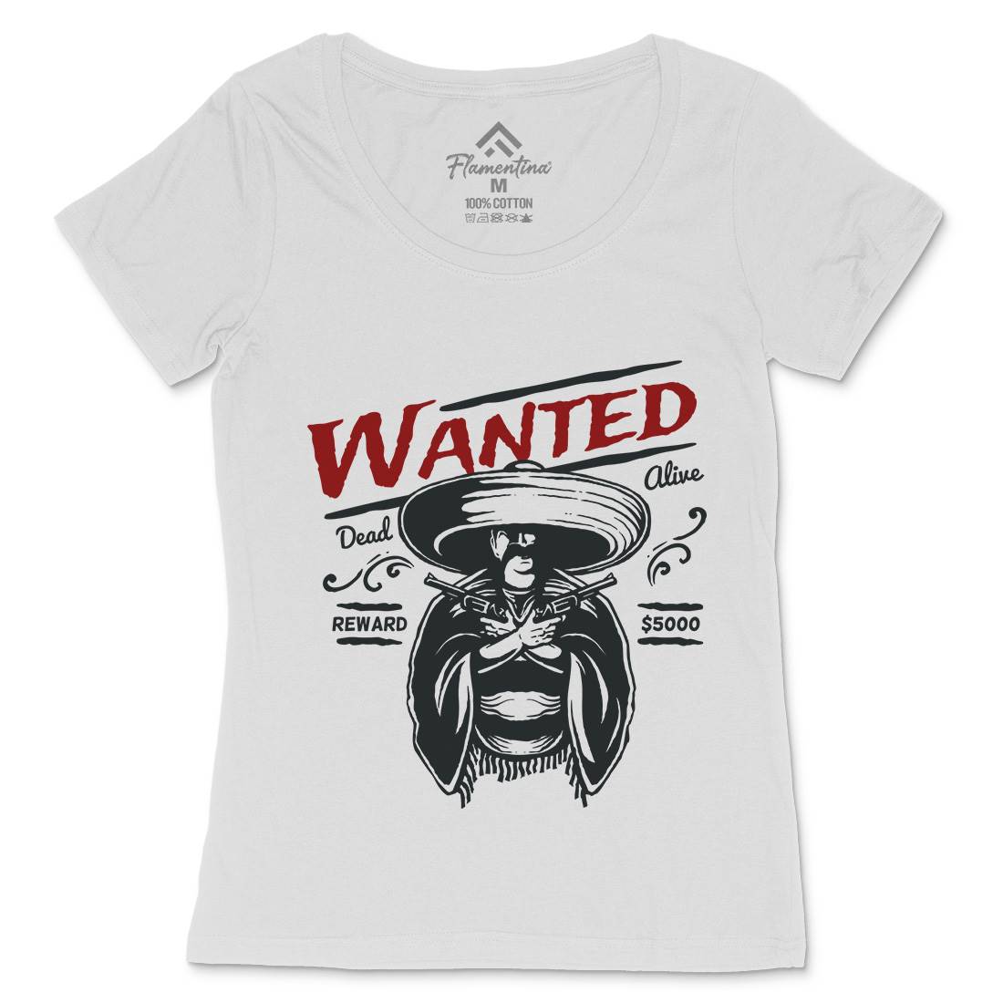 Wanted Womens Scoop Neck T-Shirt American A391