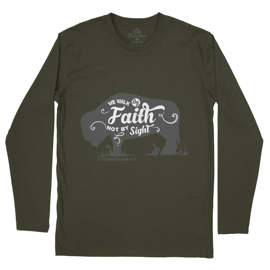 We Walk By Faith Mens Long Sleeve T-Shirt Religion A392