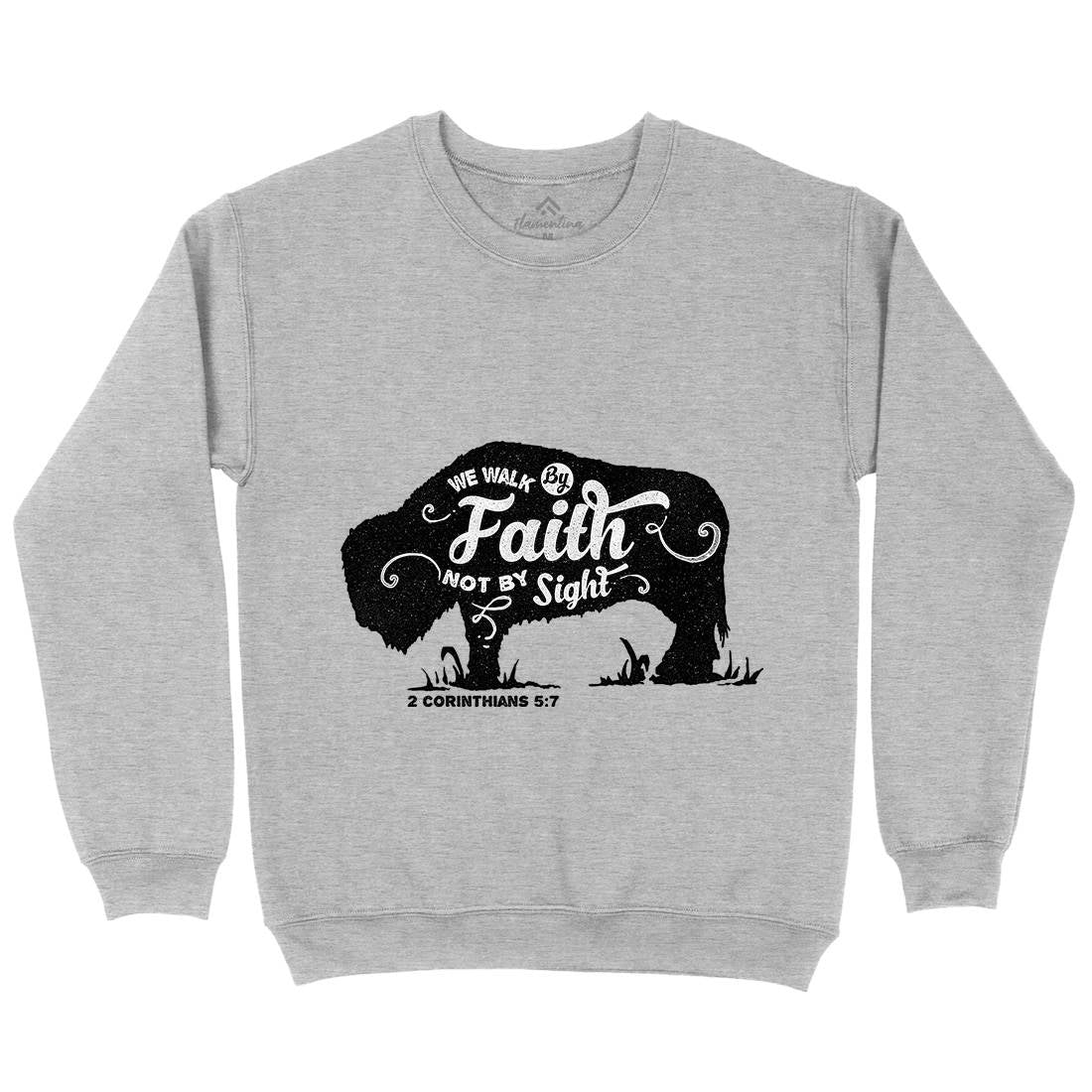 We Walk By Faith Kids Crew Neck Sweatshirt Religion A392