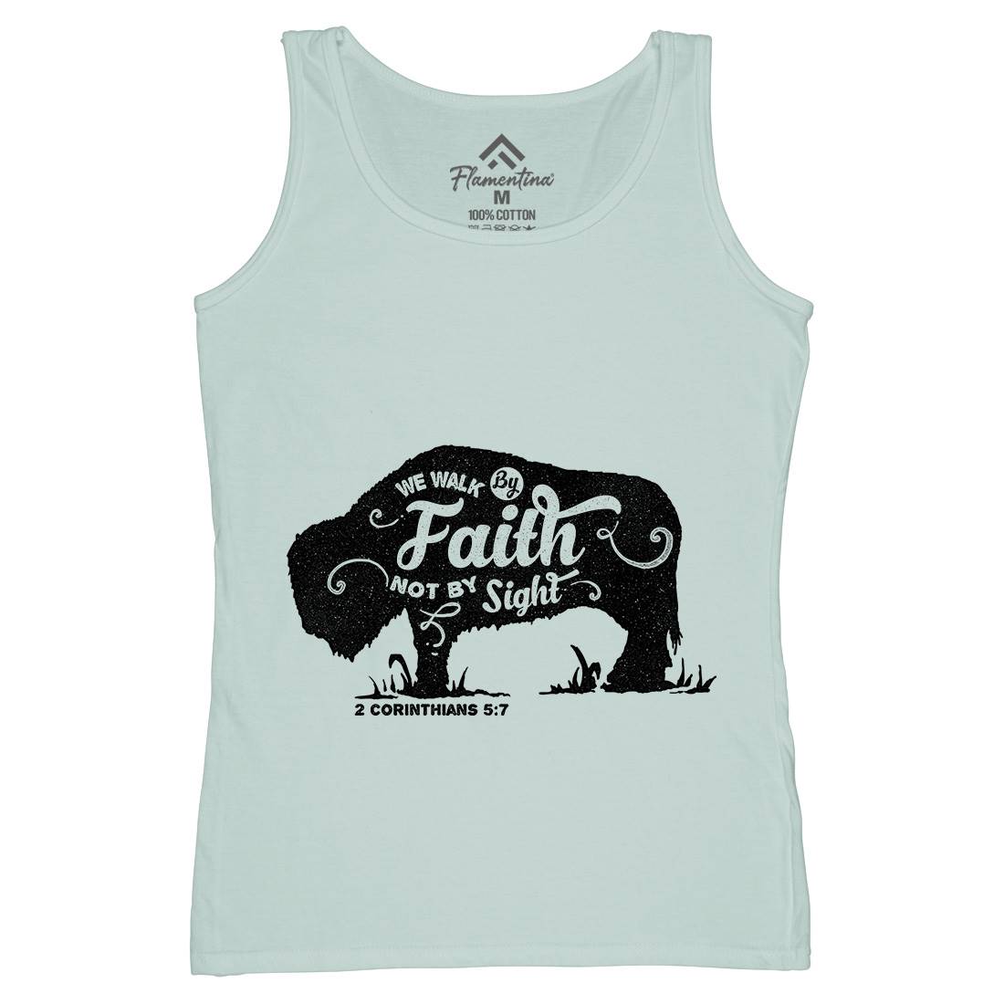 We Walk By Faith Womens Organic Tank Top Vest Religion A392