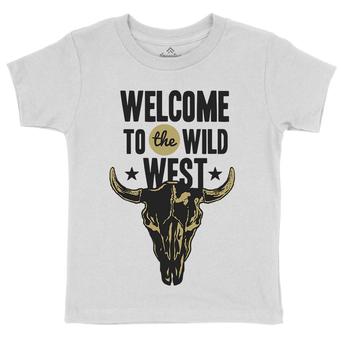 Welcome To The Wild West Kids Organic Crew Neck T-Shirt American A393