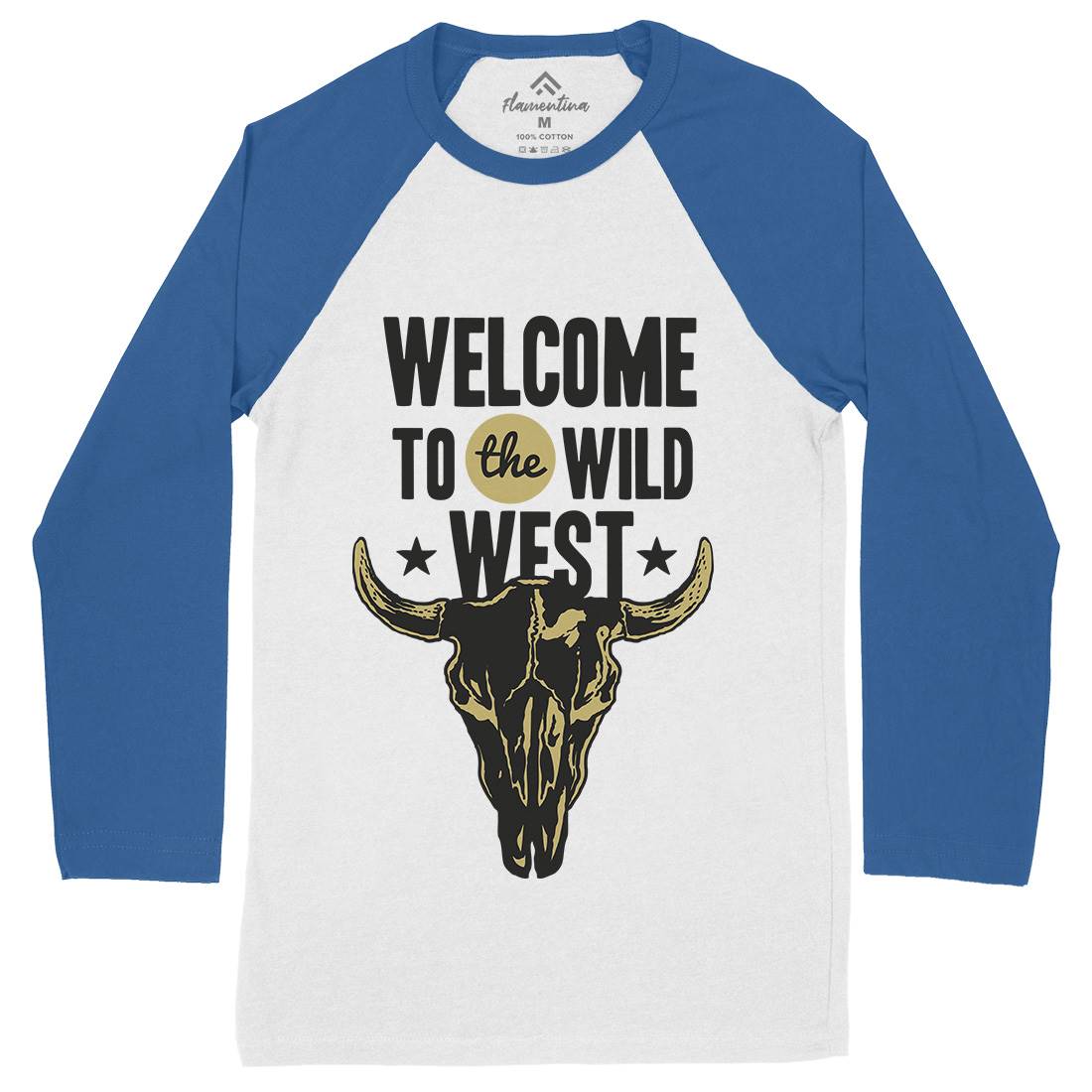 Welcome To The Wild West Mens Long Sleeve Baseball T-Shirt American A393
