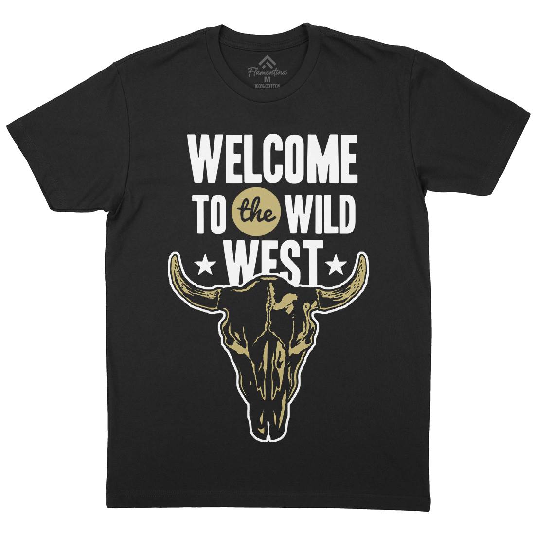 Welcome To The Wild West Mens Organic Crew Neck T-Shirt American A393