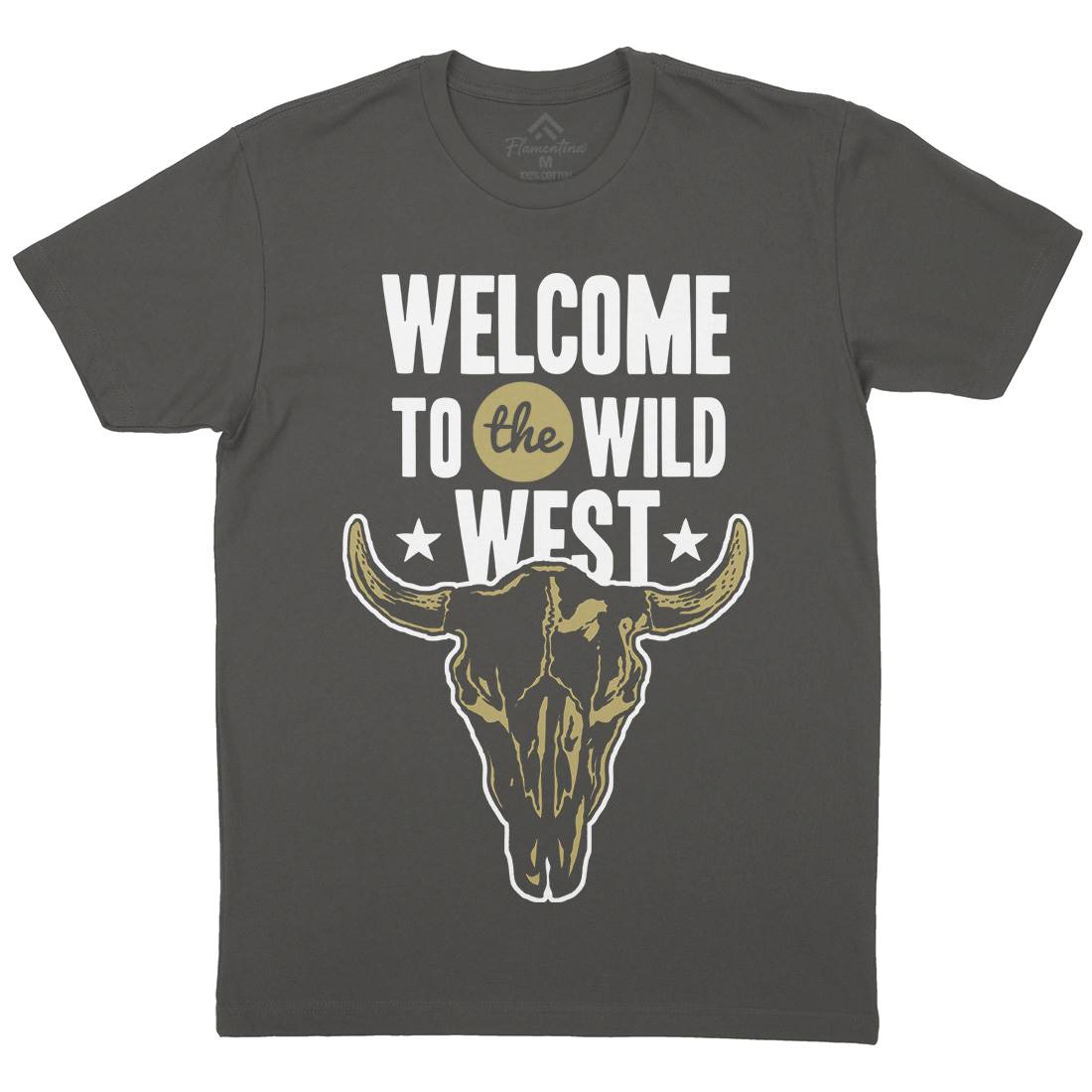 Welcome To The Wild West Mens Organic Crew Neck T-Shirt American A393