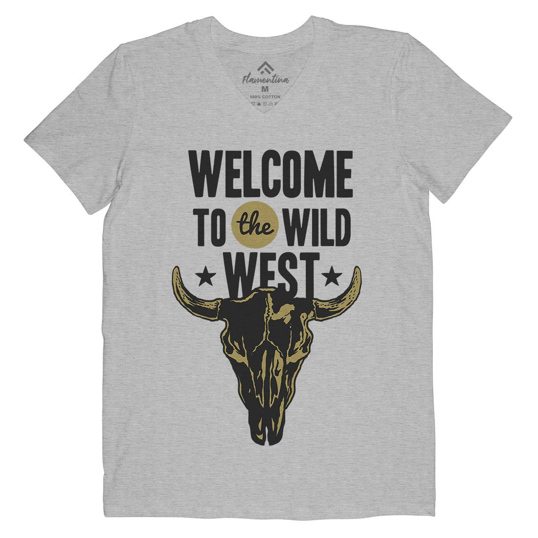 Welcome To The Wild West Mens V-Neck T-Shirt American A393