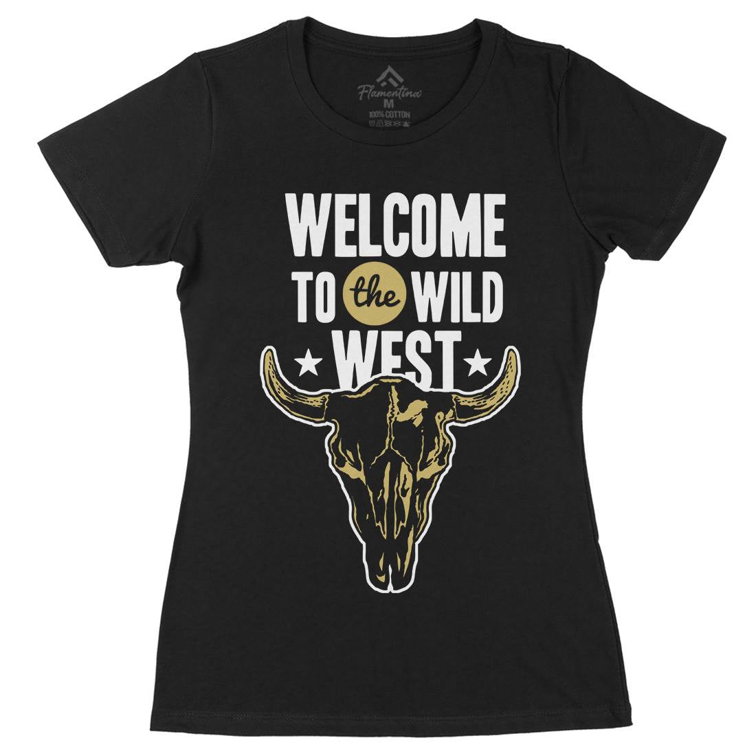 Welcome To The Wild West Womens Organic Crew Neck T-Shirt American A393
