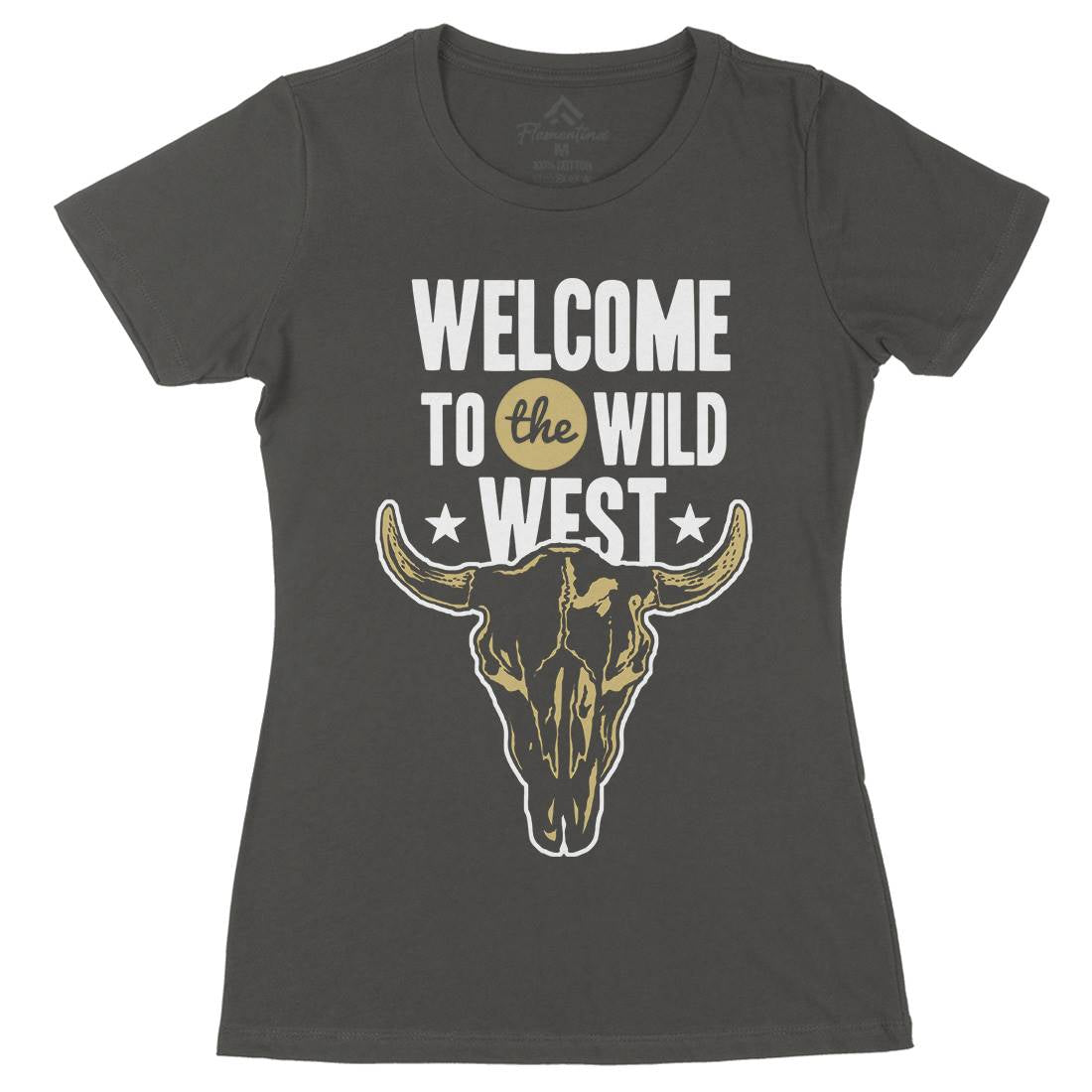 Welcome To The Wild West Womens Organic Crew Neck T-Shirt American A393