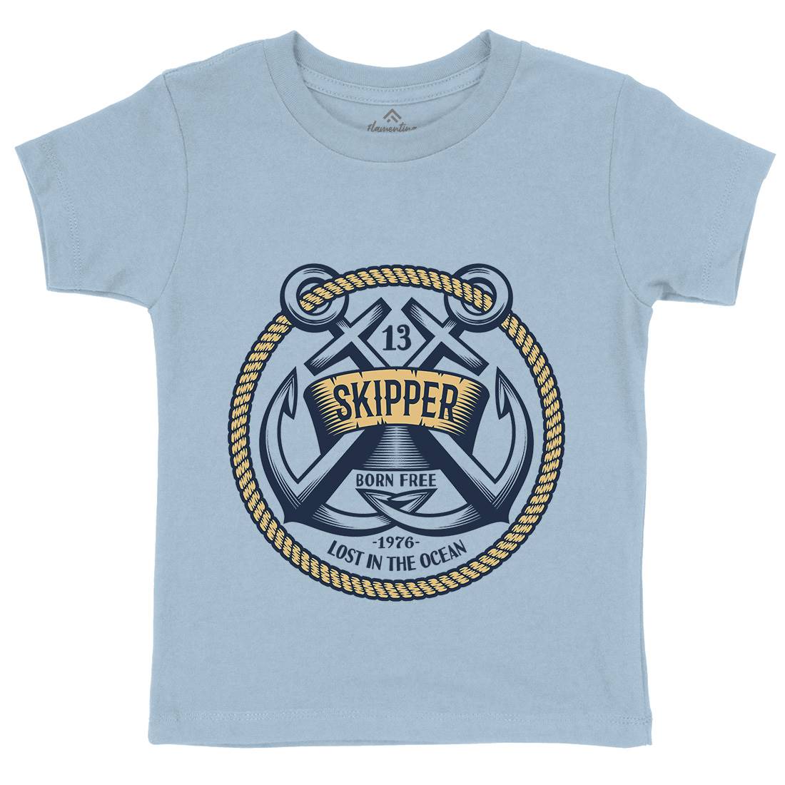 Skipper Kids Crew Neck T-Shirt Navy A399