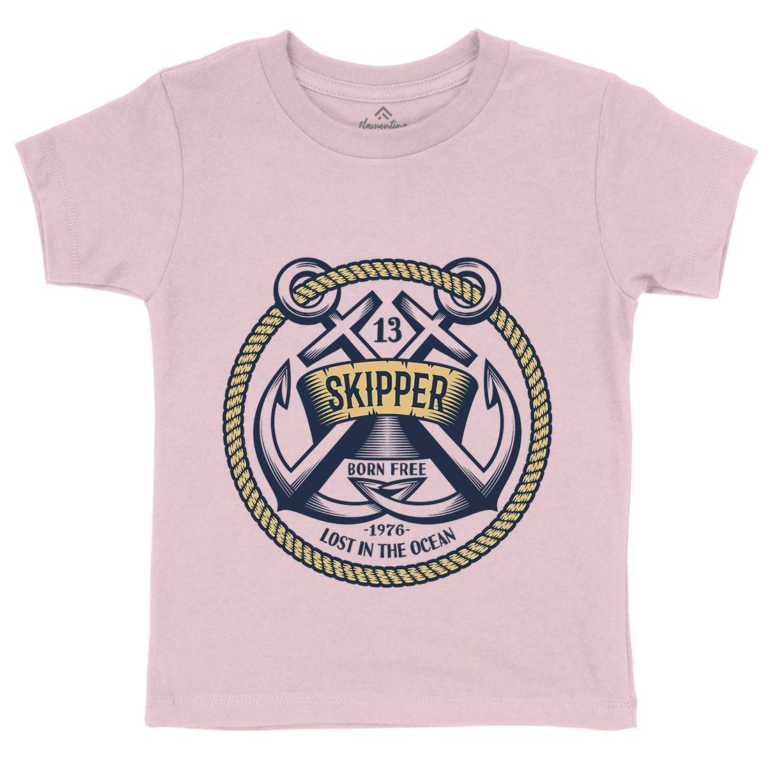 Skipper Kids Organic Crew Neck T-Shirt Navy A399