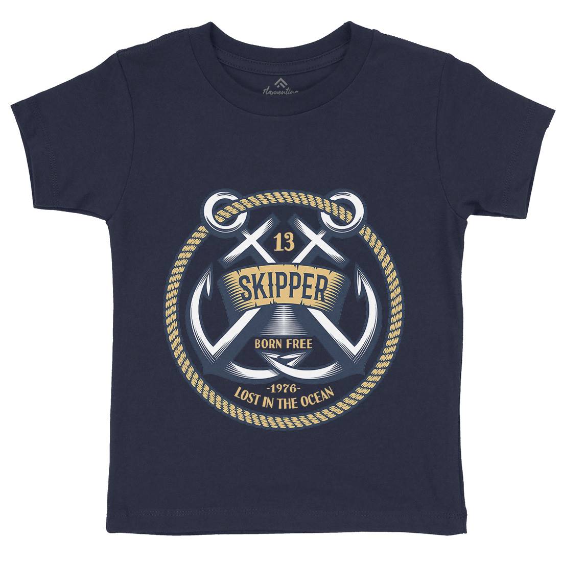 Skipper Kids Crew Neck T-Shirt Navy A399