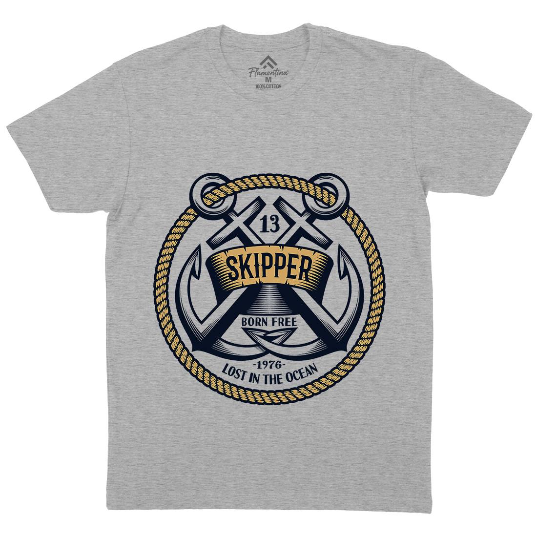 Skipper Mens Organic Crew Neck T-Shirt Navy A399