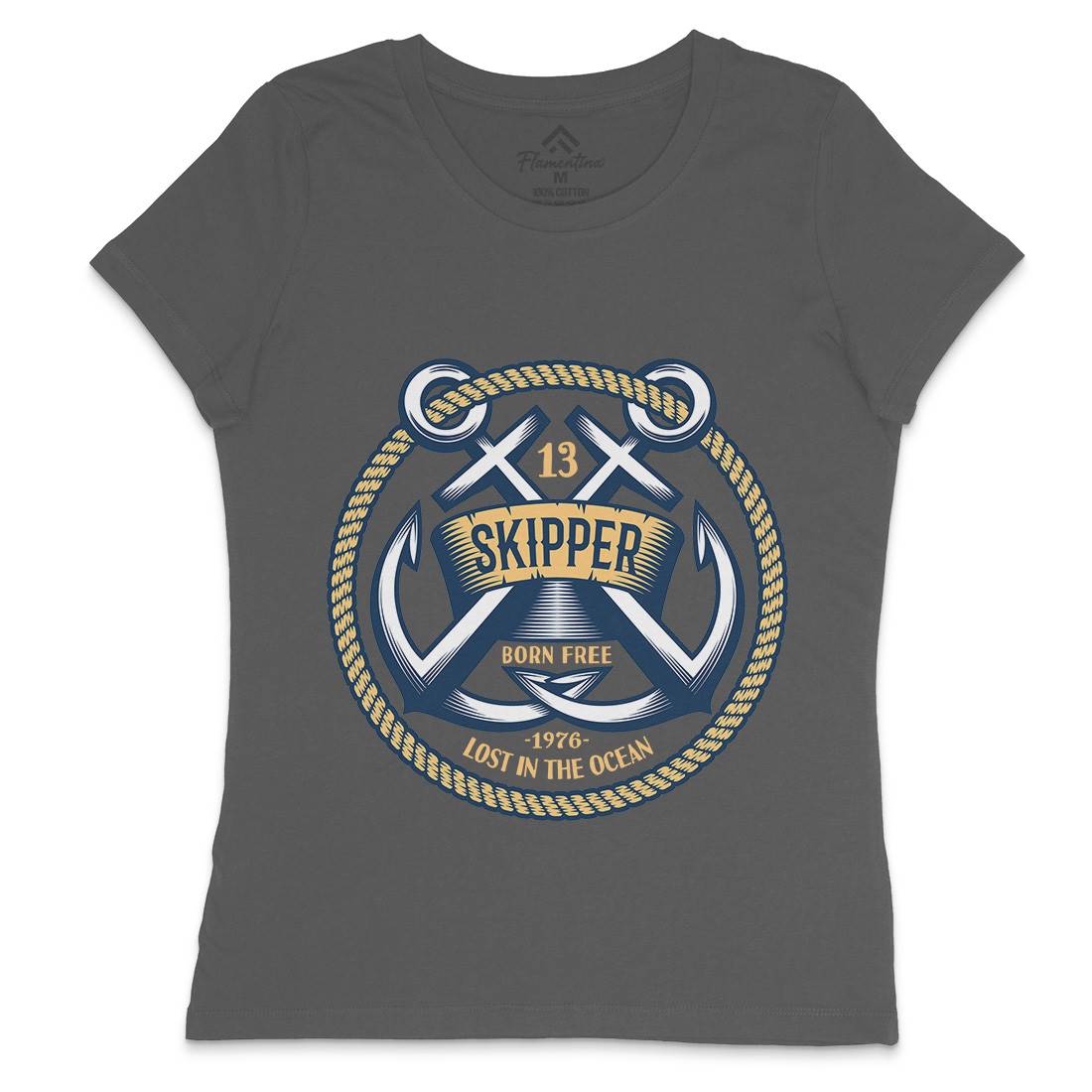 Skipper Womens Crew Neck T-Shirt Navy A399