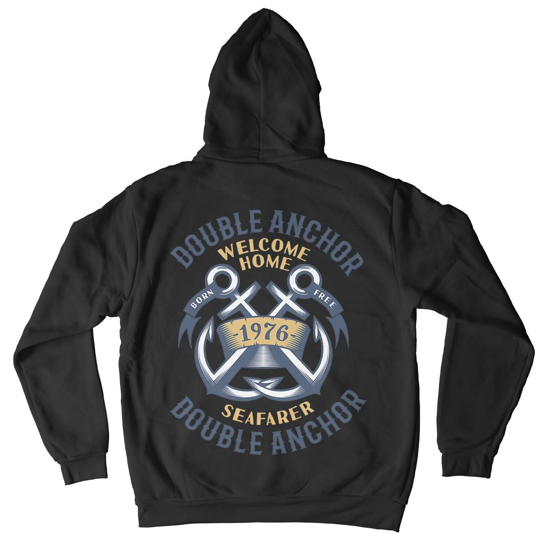 Double Anchor Kids Crew Neck Hoodie Navy A400
