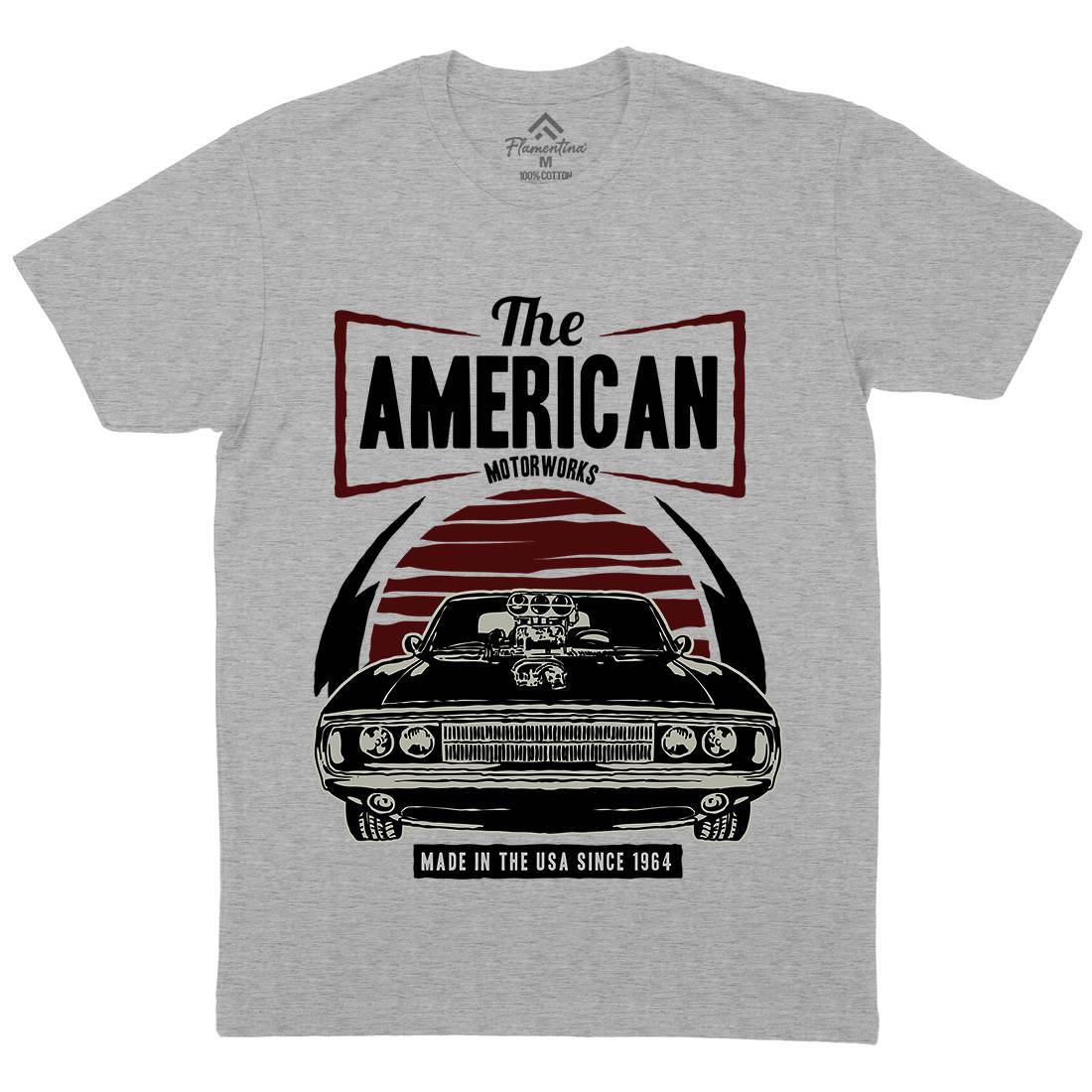 American Muscle Car Mens Organic Crew Neck T-Shirt Cars A401