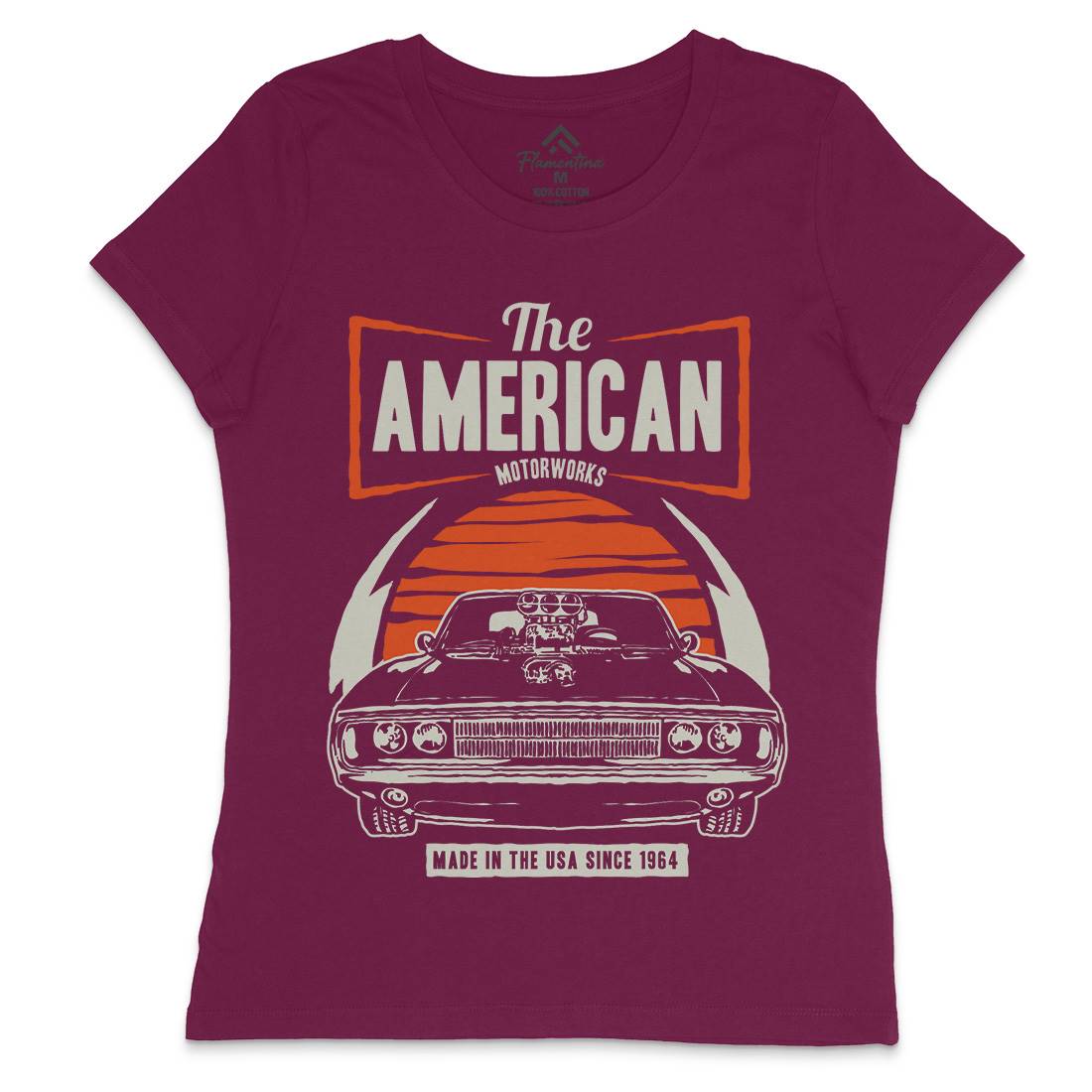 American Muscle Car Womens Crew Neck T-Shirt Cars A401