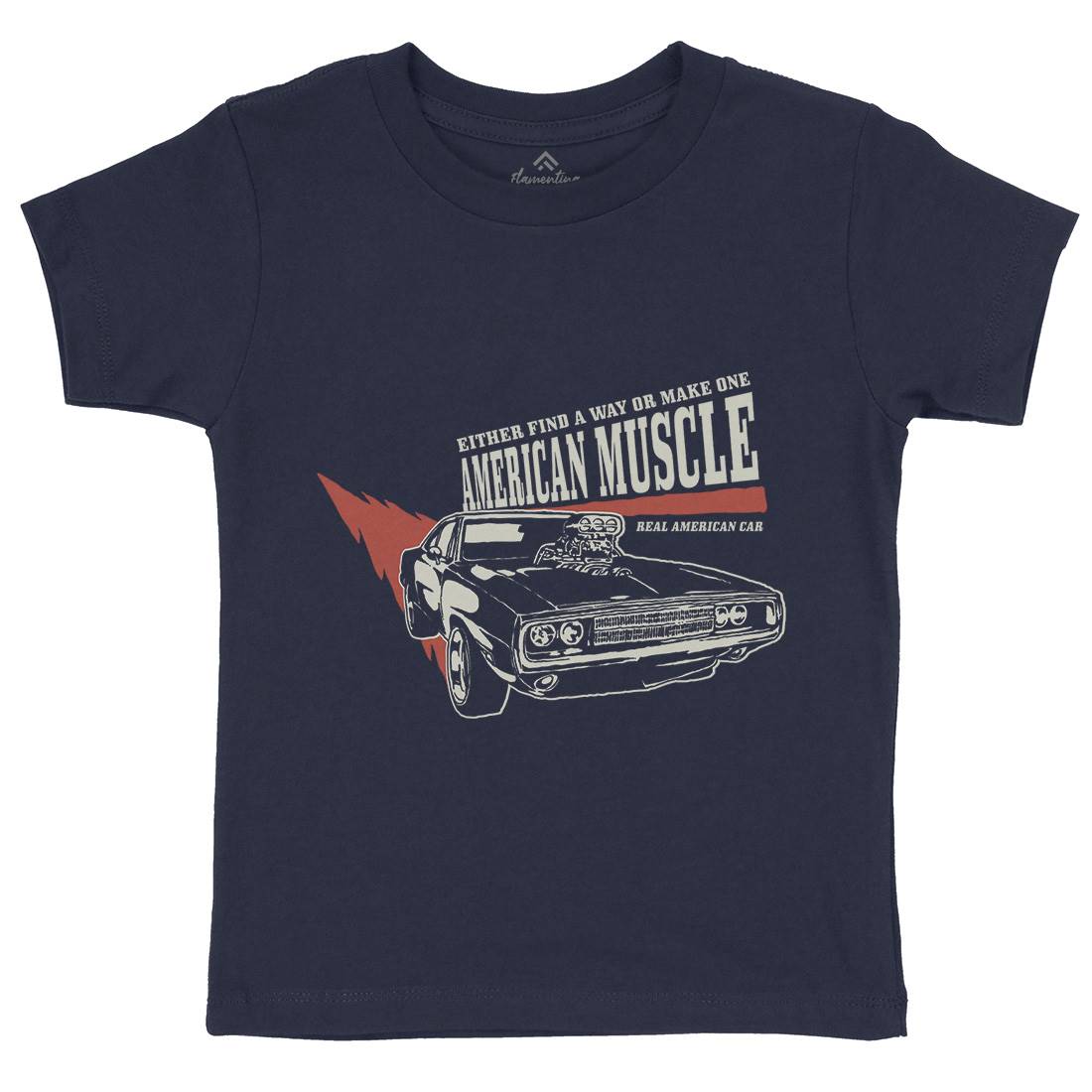 American Muscle Kids Organic Crew Neck T-Shirt Cars A402