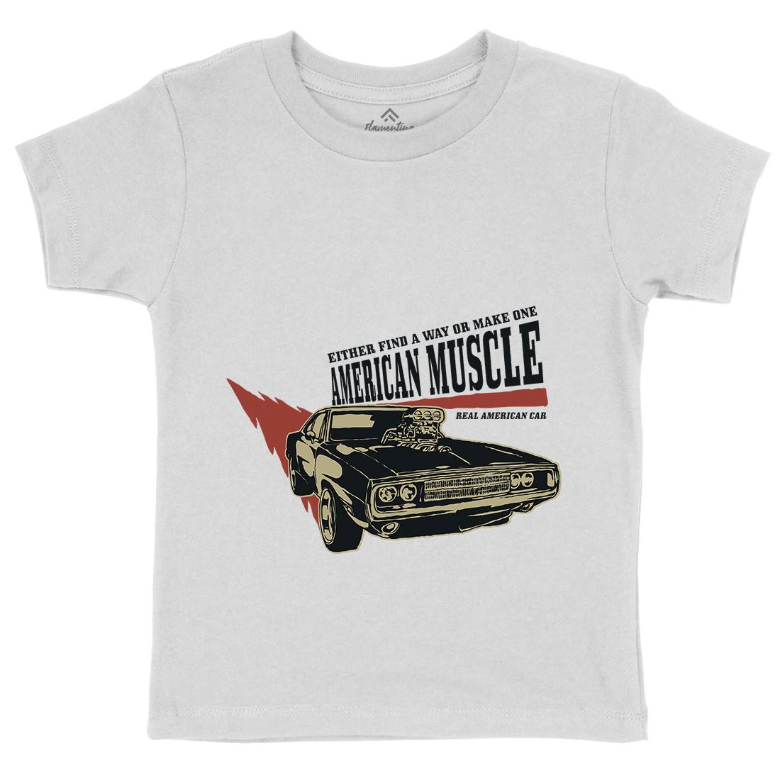American Muscle Kids Crew Neck T-Shirt Cars A402