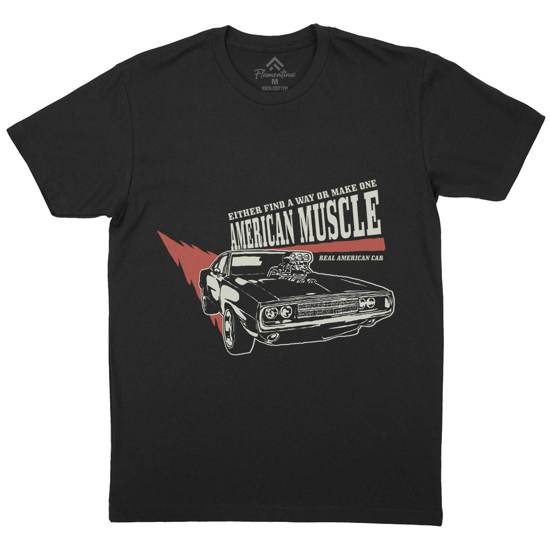 American Muscle Mens Crew Neck T-Shirt Cars A402