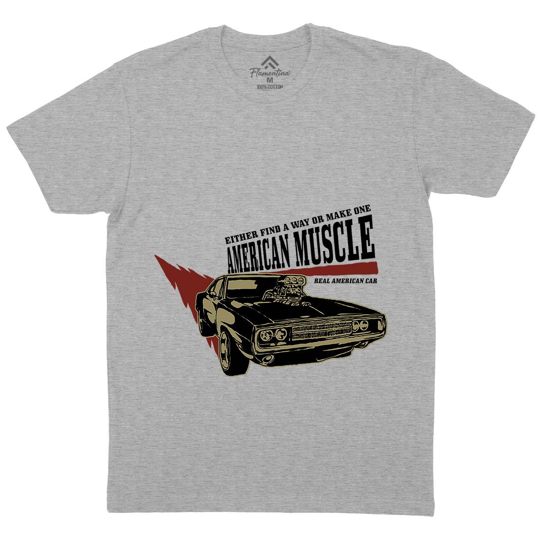 American Muscle Mens Organic Crew Neck T-Shirt Cars A402