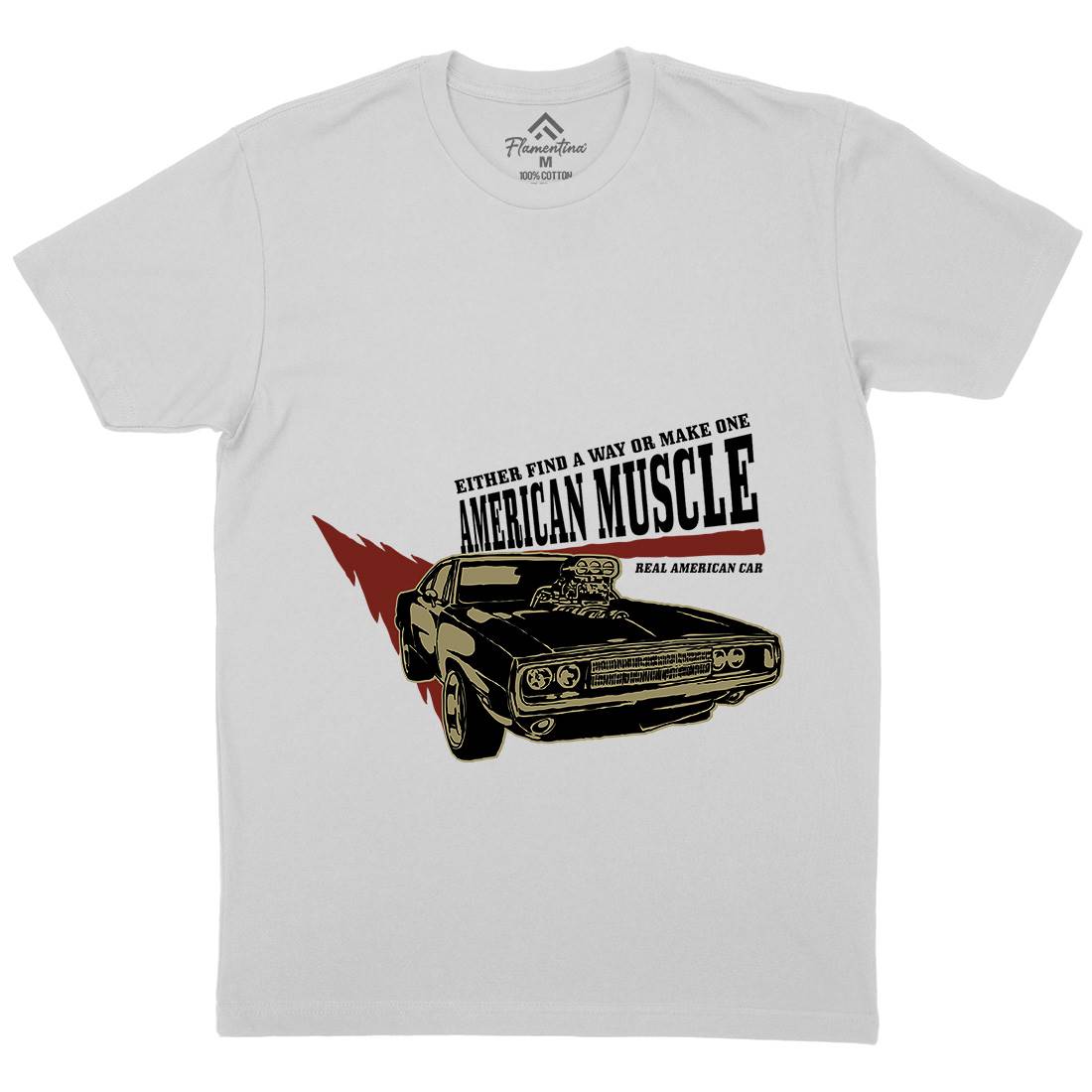 American Muscle Mens Crew Neck T-Shirt Cars A402