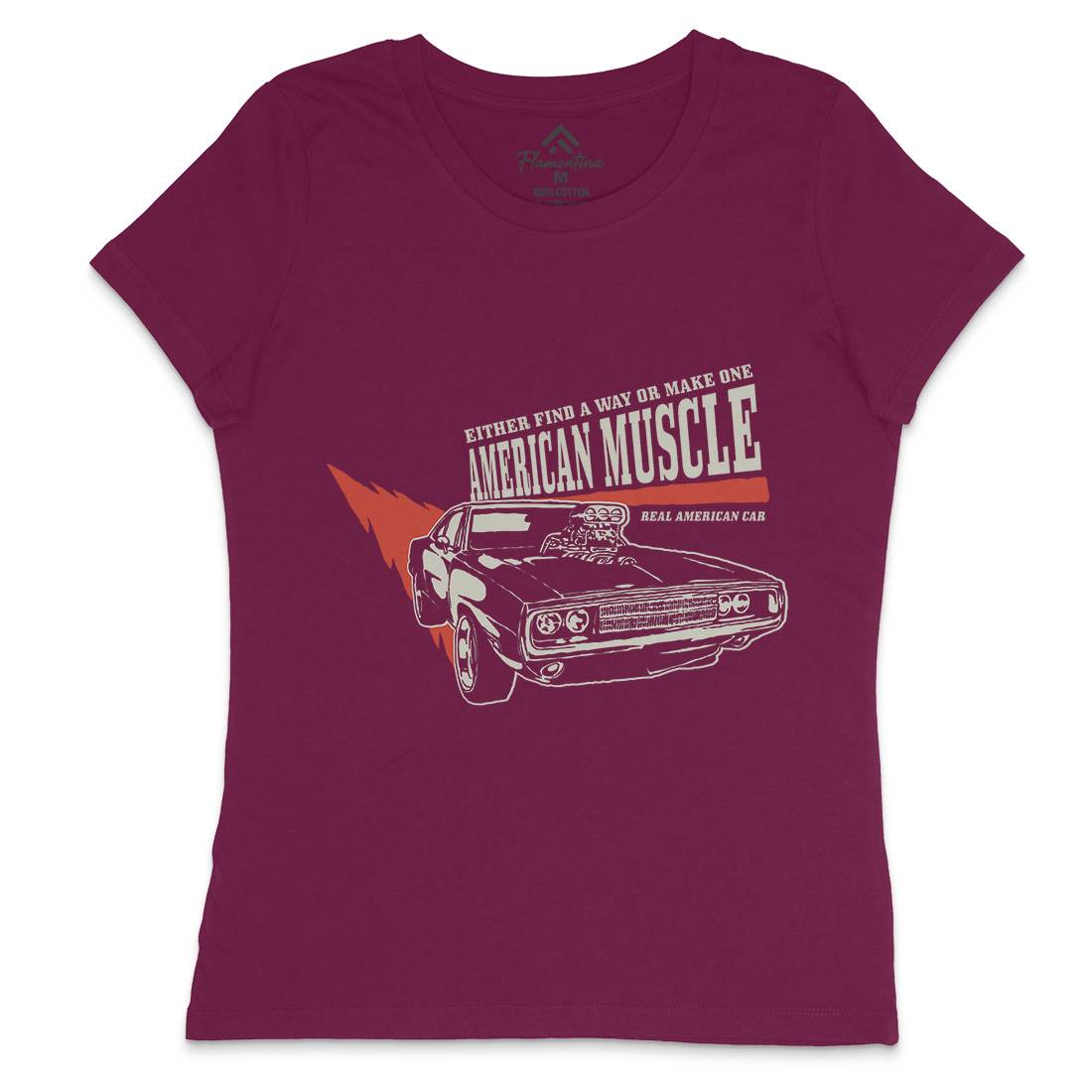 American Muscle Womens Crew Neck T-Shirt Cars A402