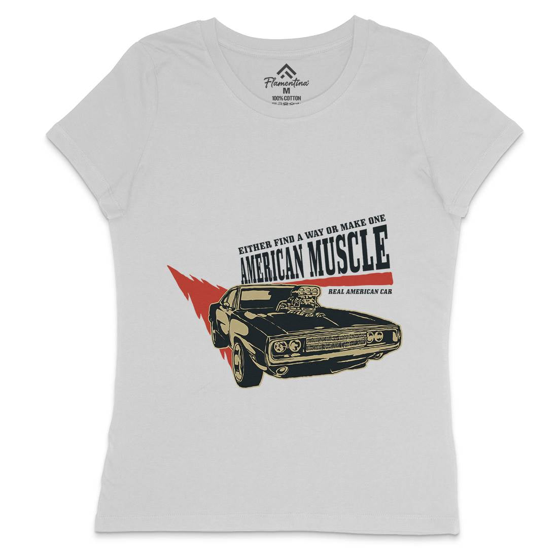 American Muscle Womens Crew Neck T-Shirt Cars A402