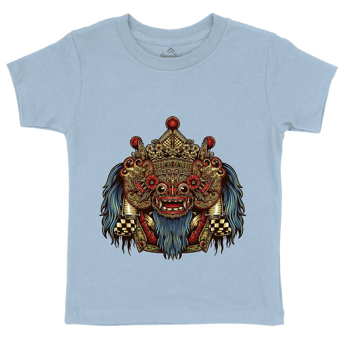 Barong Mask Kids Crew Neck T-Shirt Religion A403