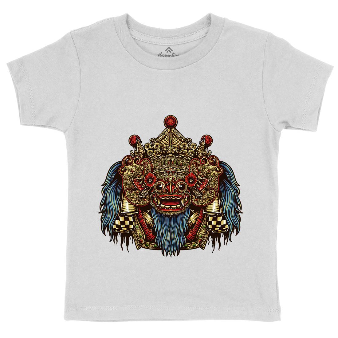 Barong Mask Kids Organic Crew Neck T-Shirt Religion A403
