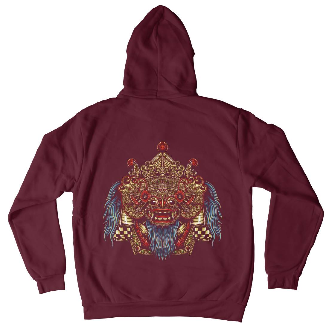 Barong Mask Mens Hoodie With Pocket Religion A403