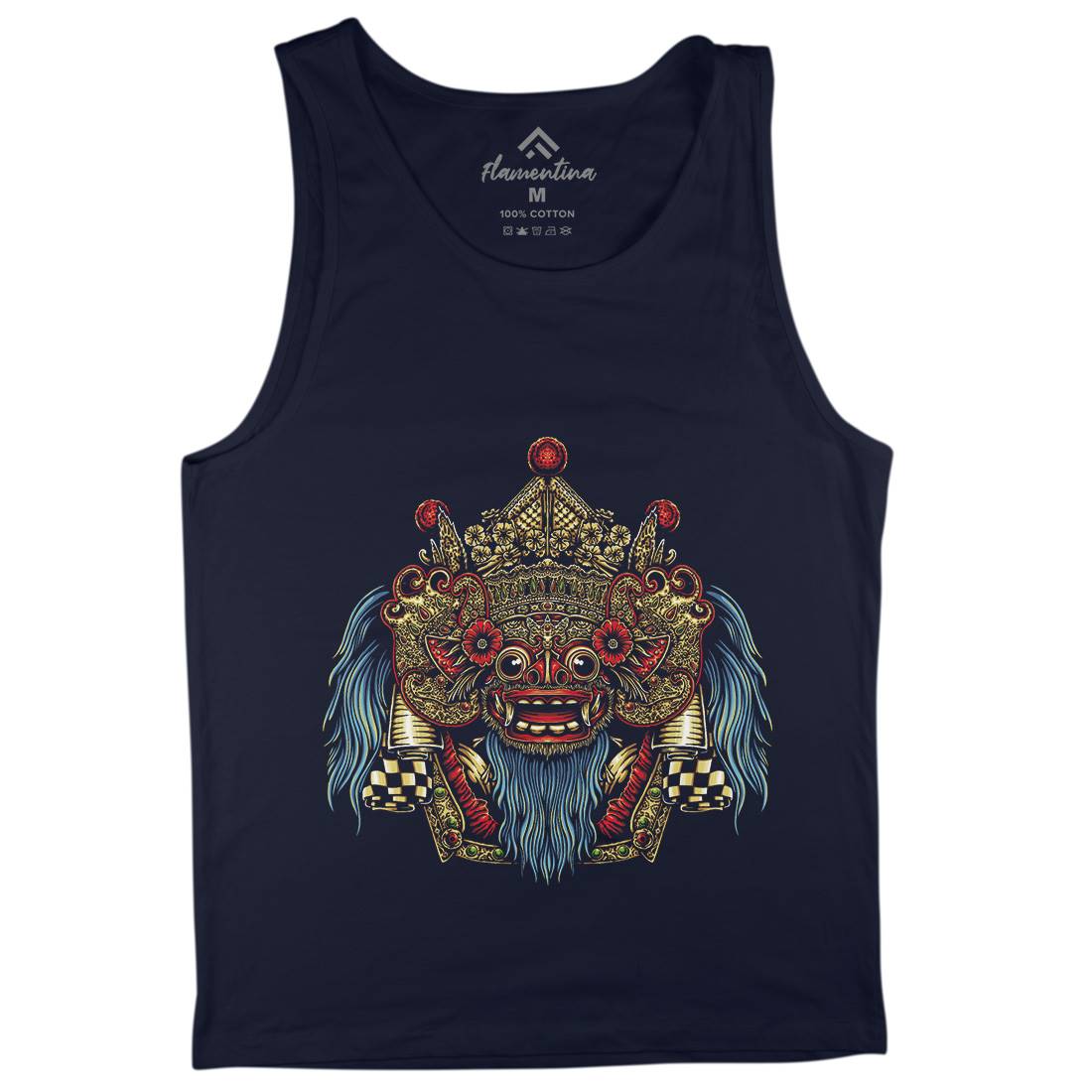 Barong Mask Mens Tank Top Vest Religion A403