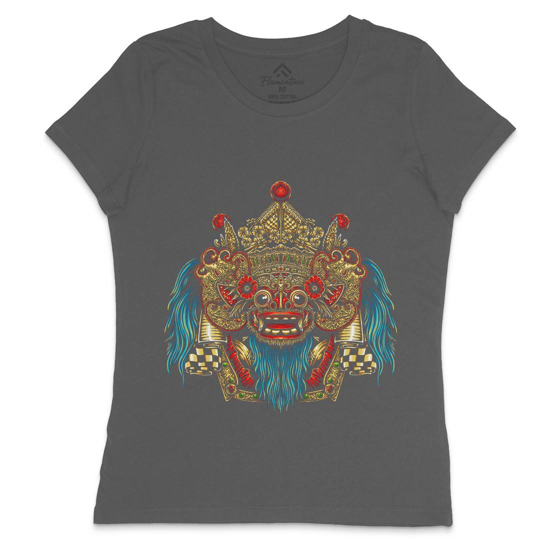Barong Mask Womens Crew Neck T-Shirt Religion A403