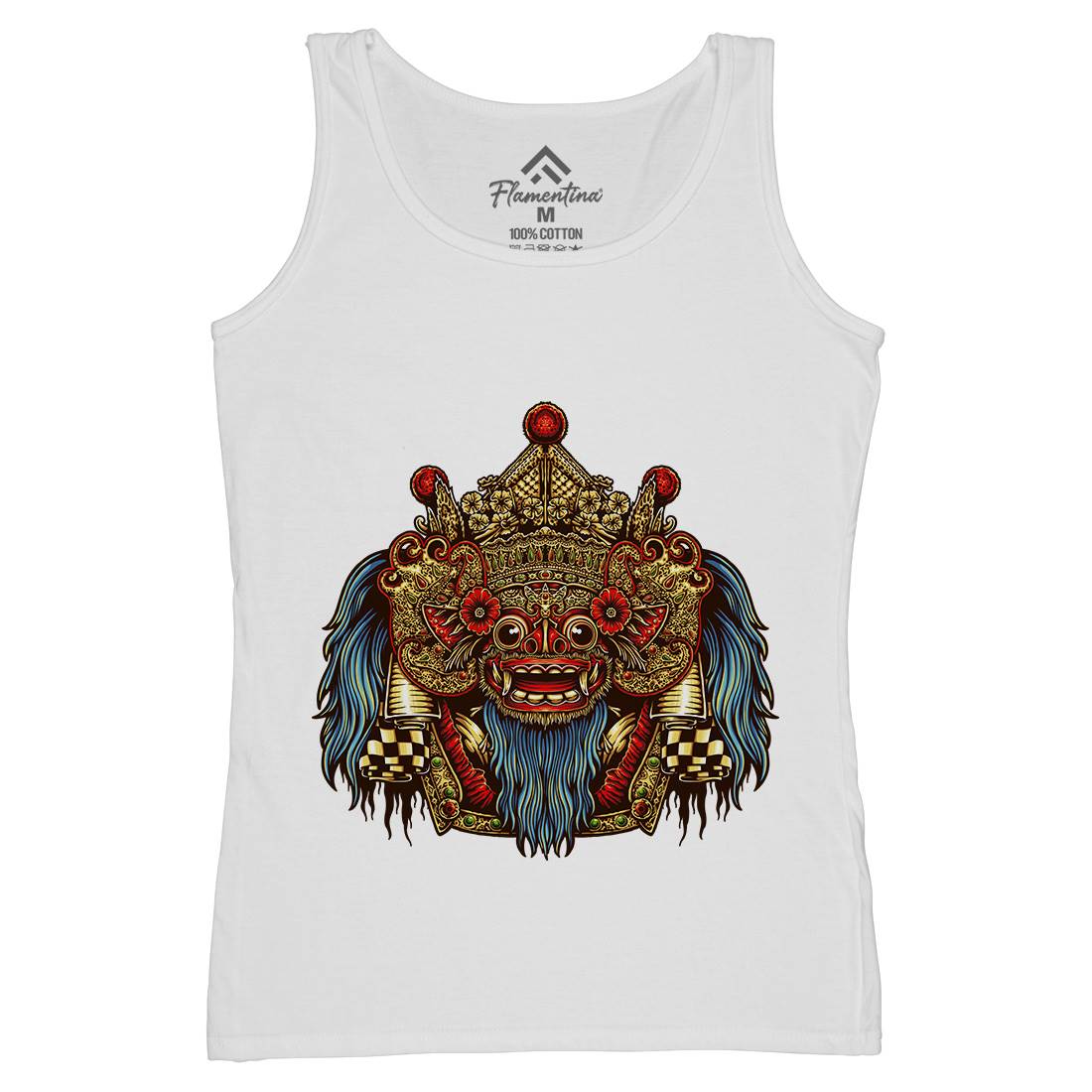 Barong Mask Womens Organic Tank Top Vest Religion A403