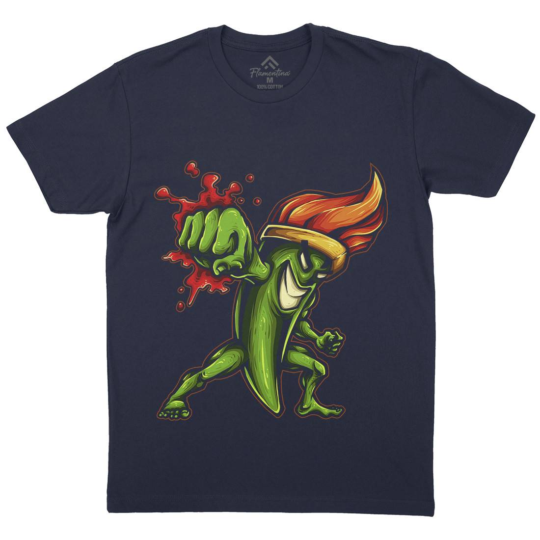 Brush Fighter Mens Organic Crew Neck T-Shirt Art A405
