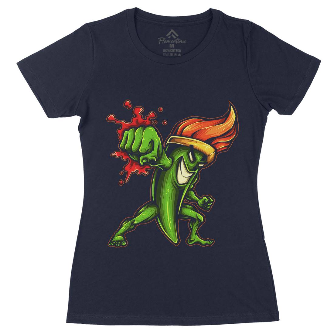Brush Fighter Womens Organic Crew Neck T-Shirt Art A405