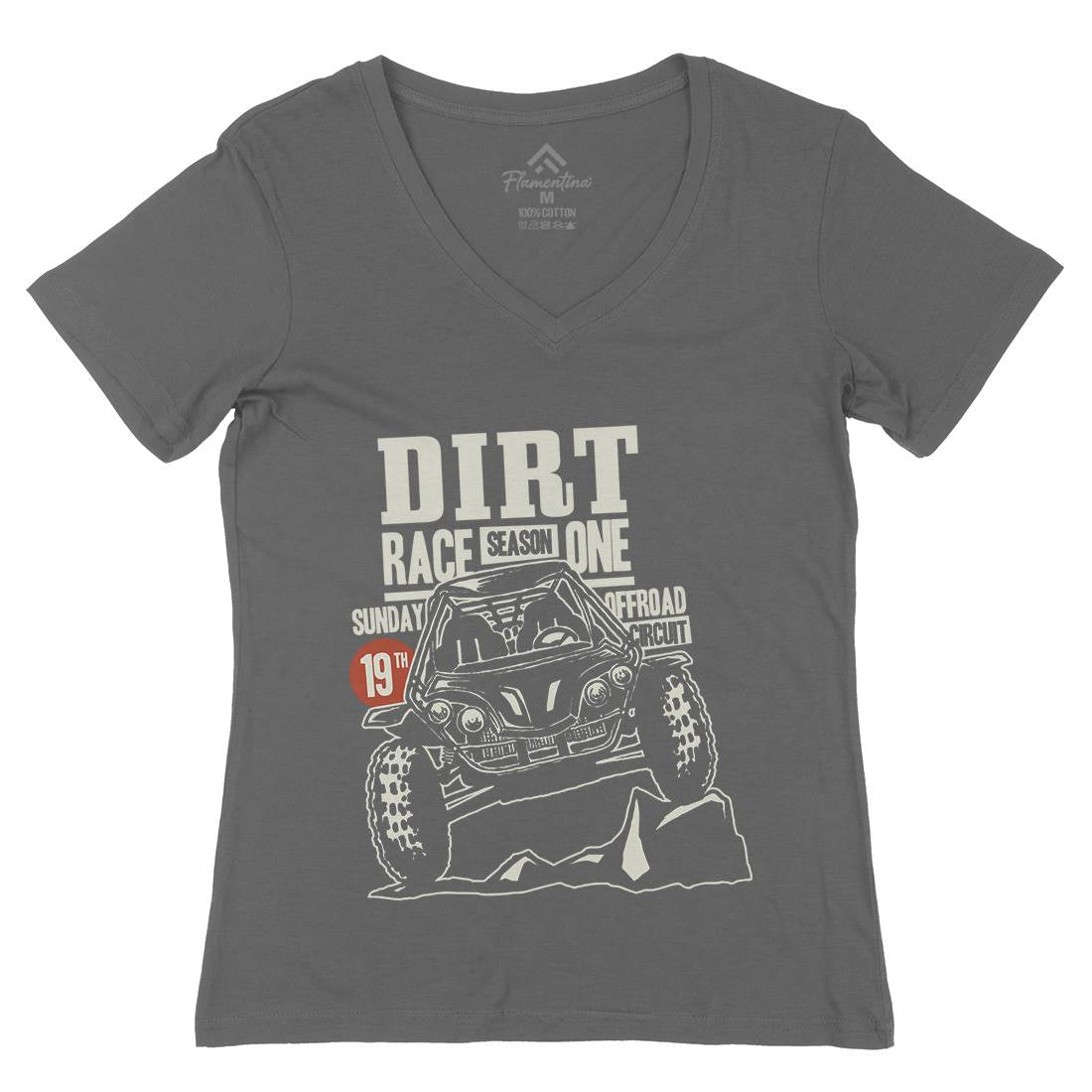 Buggy Racing Womens Organic V-Neck T-Shirt Cars A406