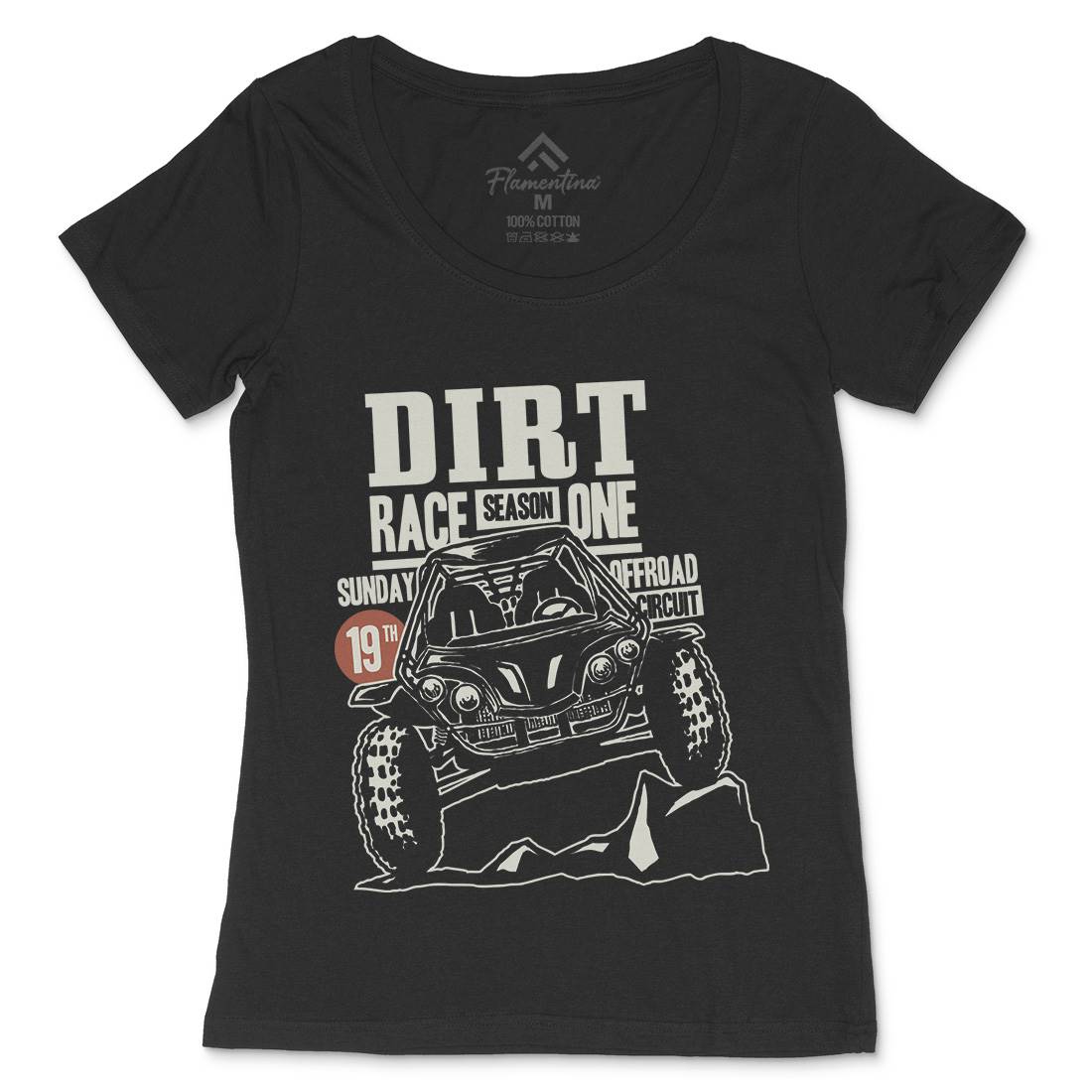 Buggy Racing Womens Scoop Neck T-Shirt Cars A406