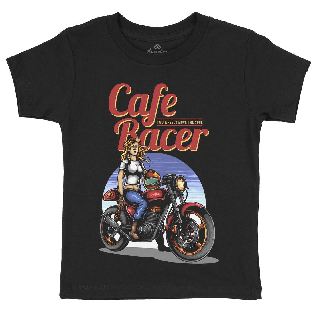 Cafe Racer Kids Organic Crew Neck T-Shirt Motorcycles A407
